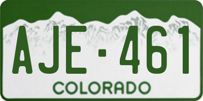 CO license plate AJE461