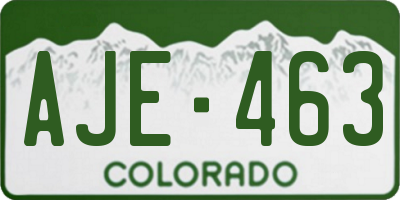 CO license plate AJE463