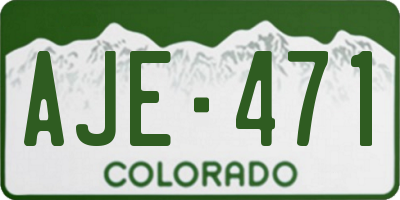 CO license plate AJE471
