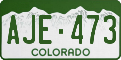 CO license plate AJE473