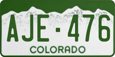 CO license plate AJE476