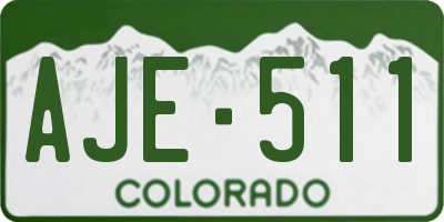CO license plate AJE511
