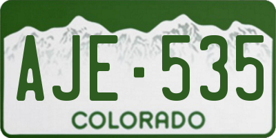 CO license plate AJE535