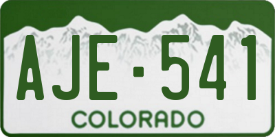 CO license plate AJE541