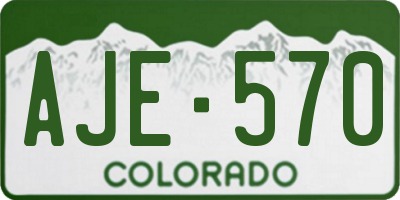 CO license plate AJE570
