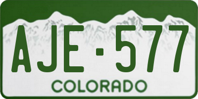 CO license plate AJE577