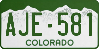 CO license plate AJE581