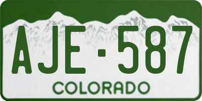 CO license plate AJE587