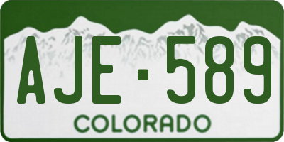 CO license plate AJE589