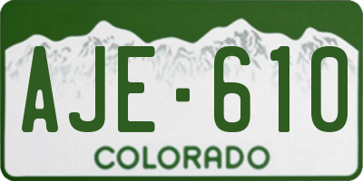 CO license plate AJE610