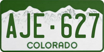 CO license plate AJE627