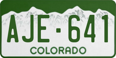 CO license plate AJE641