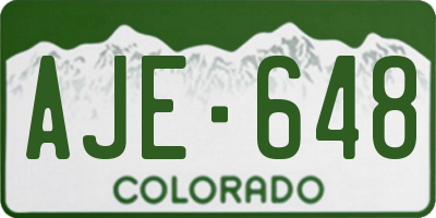 CO license plate AJE648