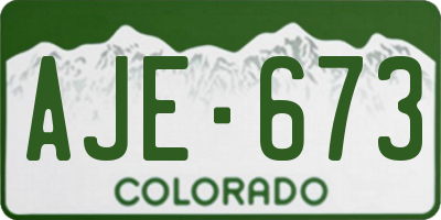 CO license plate AJE673