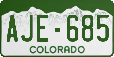 CO license plate AJE685