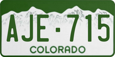 CO license plate AJE715