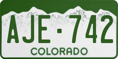CO license plate AJE742