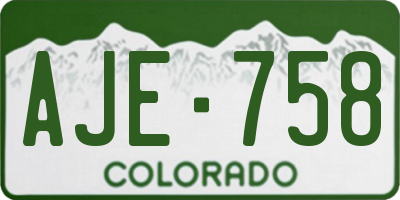 CO license plate AJE758