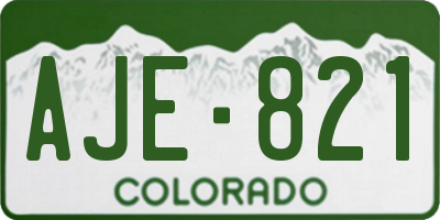 CO license plate AJE821