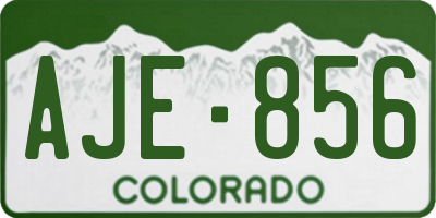CO license plate AJE856