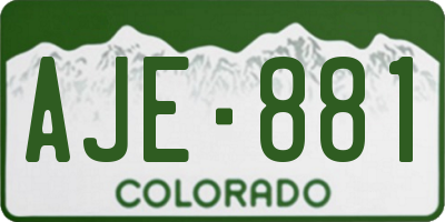 CO license plate AJE881