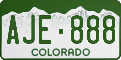 CO license plate AJE888