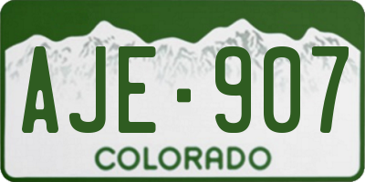 CO license plate AJE907
