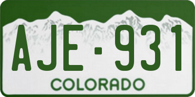 CO license plate AJE931
