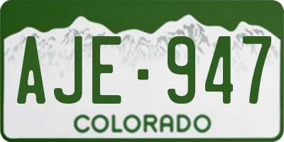 CO license plate AJE947