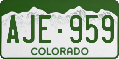 CO license plate AJE959