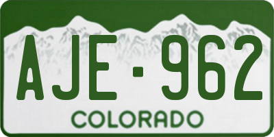 CO license plate AJE962