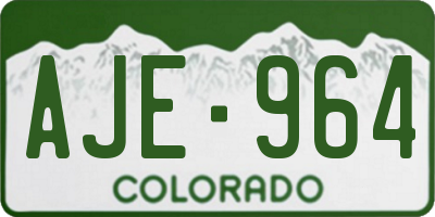 CO license plate AJE964