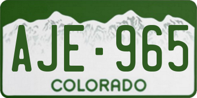 CO license plate AJE965
