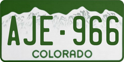 CO license plate AJE966