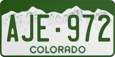CO license plate AJE972