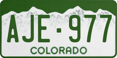 CO license plate AJE977