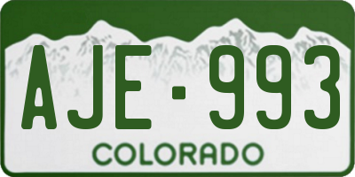 CO license plate AJE993