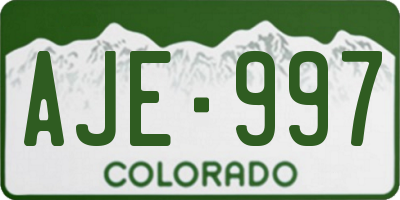 CO license plate AJE997