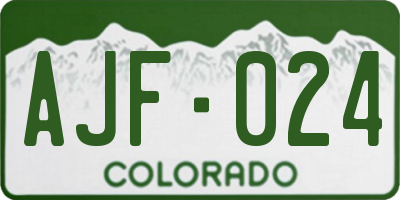 CO license plate AJF024