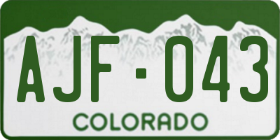 CO license plate AJF043