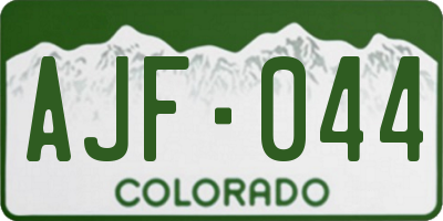 CO license plate AJF044