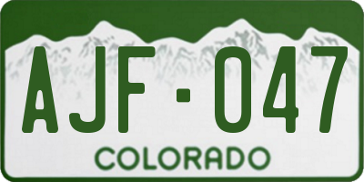 CO license plate AJF047