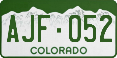 CO license plate AJF052