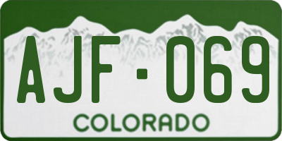 CO license plate AJF069