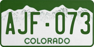 CO license plate AJF073
