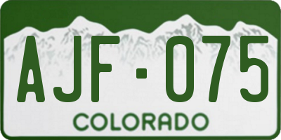 CO license plate AJF075