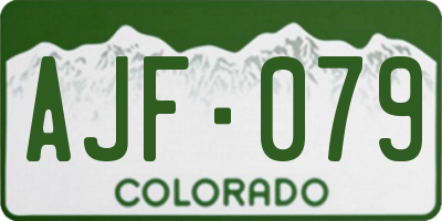 CO license plate AJF079