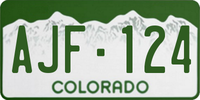CO license plate AJF124