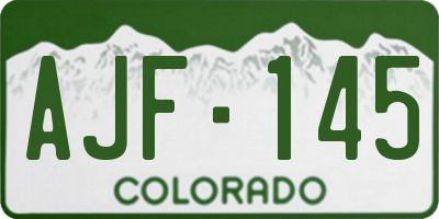 CO license plate AJF145