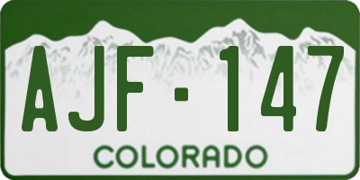 CO license plate AJF147